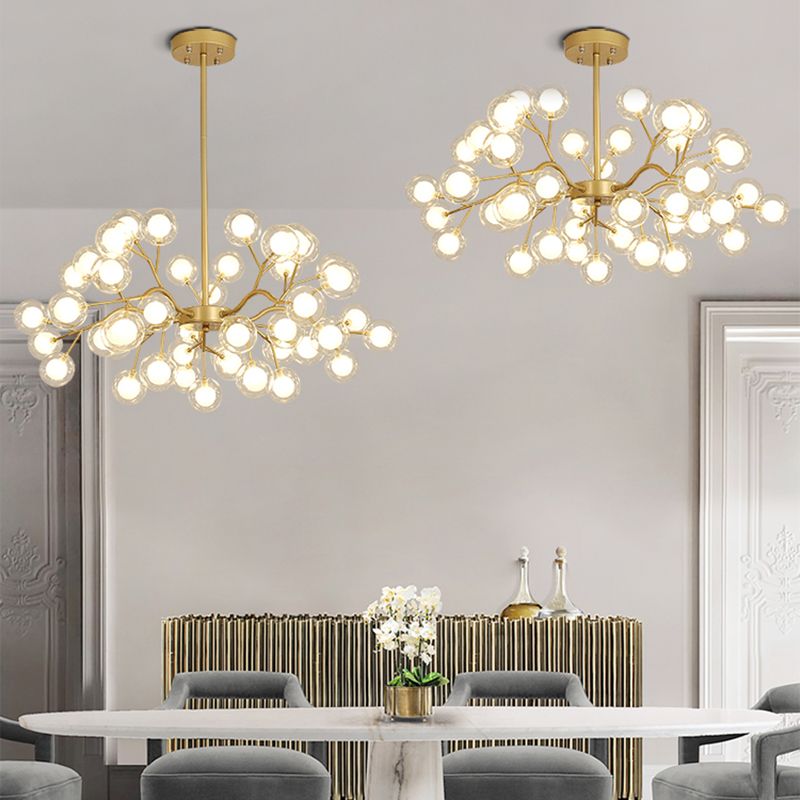 Multi Head Chandelier Light Fixtures Restaurant Glass Hanging Chandelier