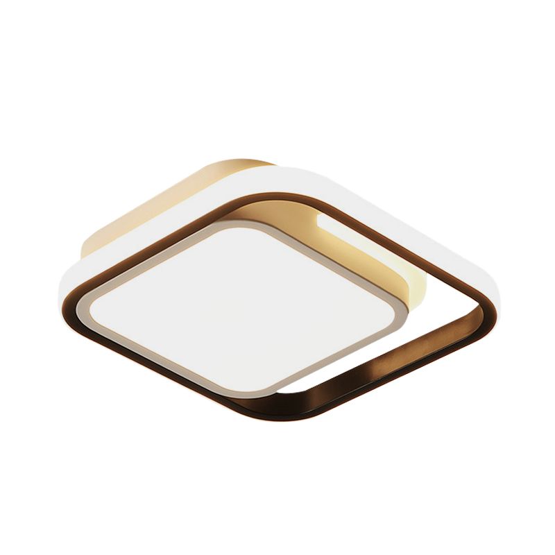 Iluminación empotrada cuadrada, lámpara de techo de montaje empotrado LED negra metálica Simple para pasillo en luz blanca/cálida/3 colores