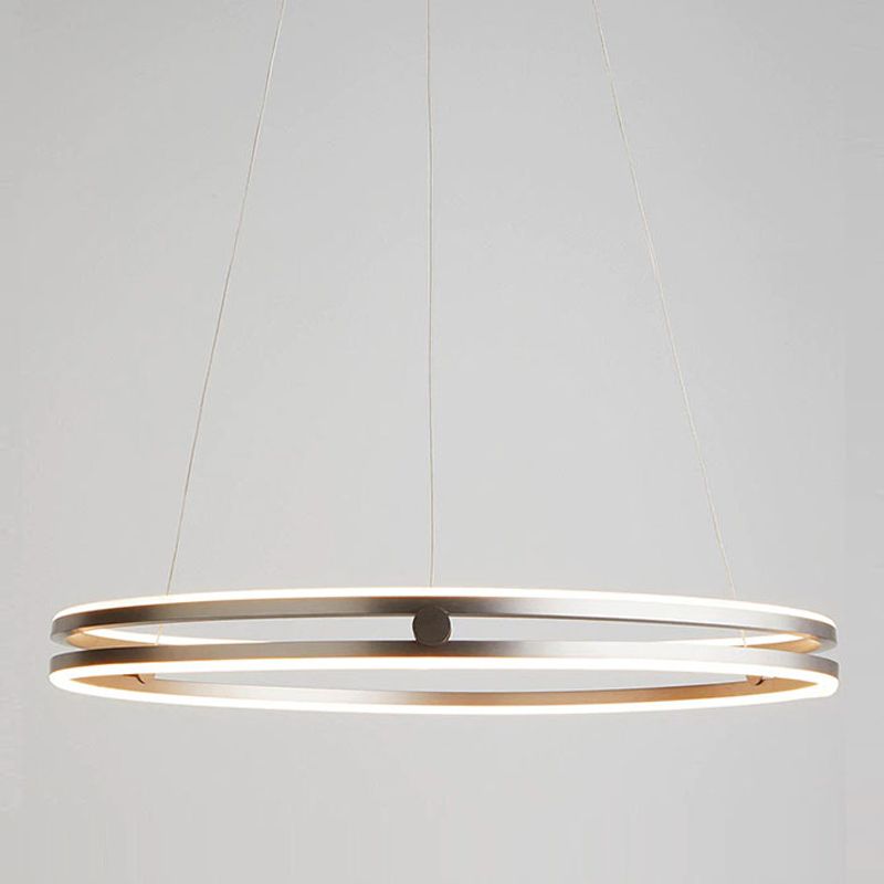 Contemporary Simple LED Hanging Pendant Light Silicone Linear Chandelier for Living Room