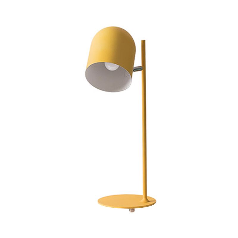 Cloche Shade Kids Room Study Lamp Aluminum 1 Head Macaron Night Table Light in Pink/Blue/Green with Pivot Joint