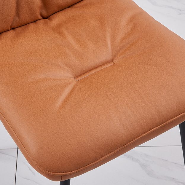 Contemporary Faux Leather Armless Dining Chairs Metal Dining Chair for Home Use