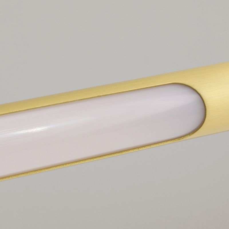 Modern Style Linear Shade Wall Sconce Metal 1 Light Sconces in Brass Finish