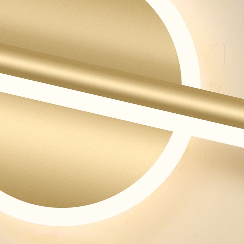 Gold LED Vanity Light Fixtures Modernist Mirror Front Lighting with Silicone Shade