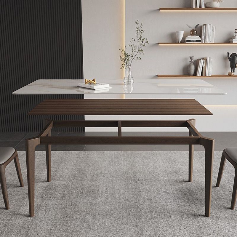 4 Brown Finnish Legs Dinner Table Mid-Century Modern Rectangle Dining Table