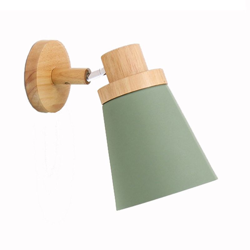 Modern Style Geometric Wall Sconces Wood 1 Light Wall Mount Light Fixture