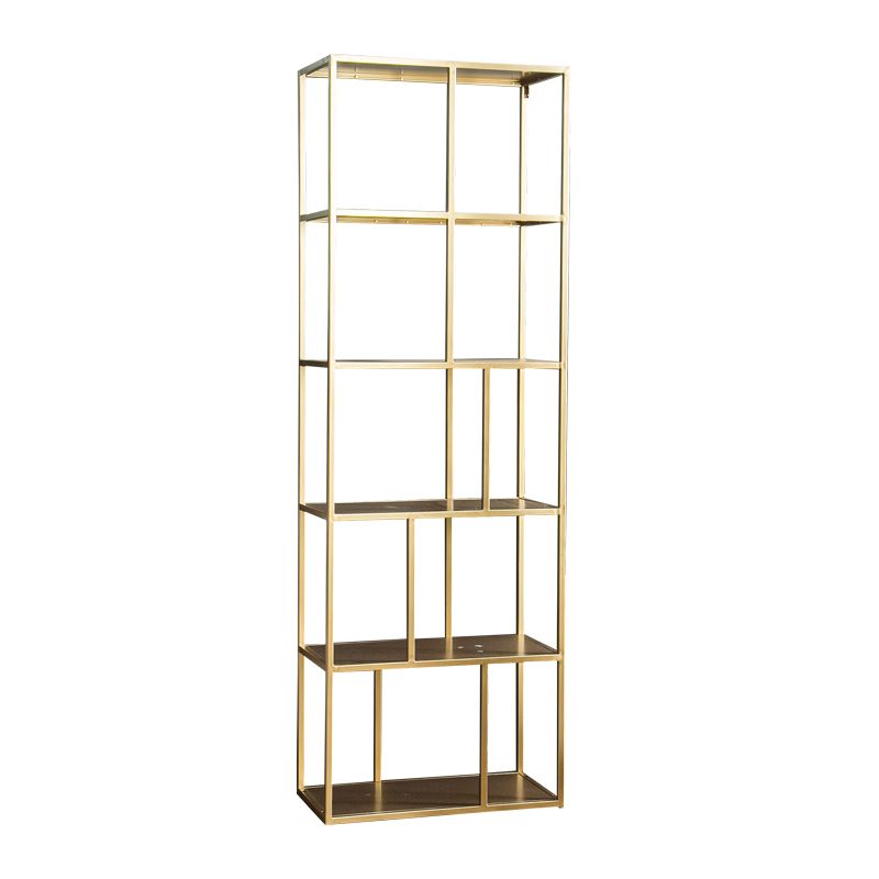 Open Back Bookcase Glam Style Bookshelf for Home Office and Study Room