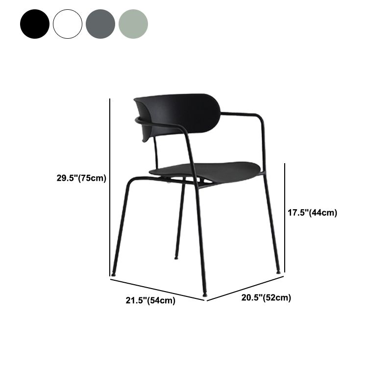 Contemporary Dining Arm Chair Plastic Dining Accent Chair for Home