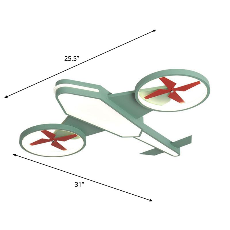 Acrylique Plane Flush Ceiling Light Cartoon DEL Flush Mount Lighting Fixture in Warm Light