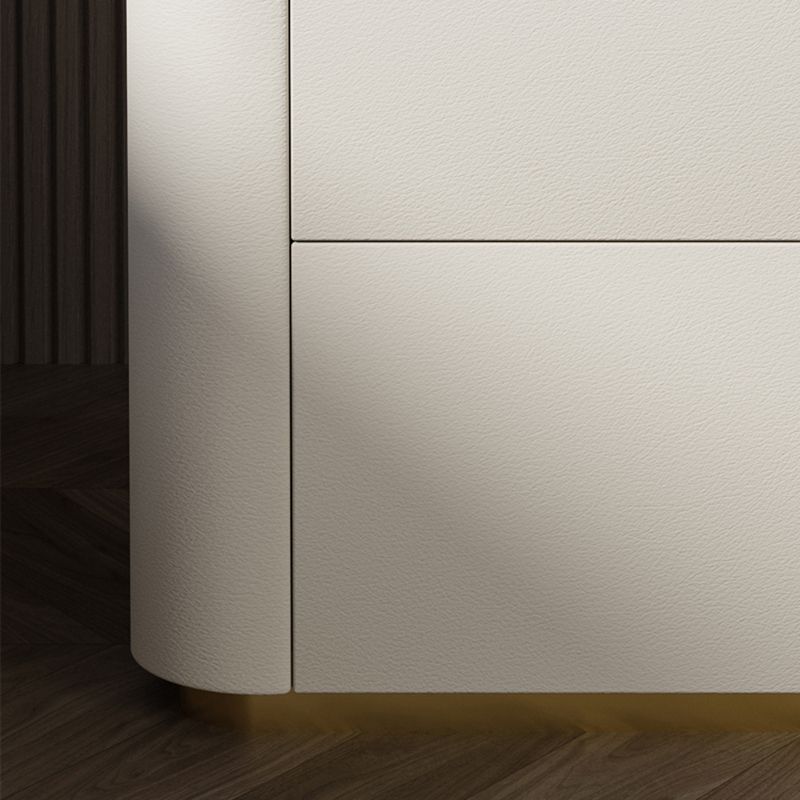 Wooden Nightstand with Tempered Glass 21.65" Tall 2 - Drawer Nightstand