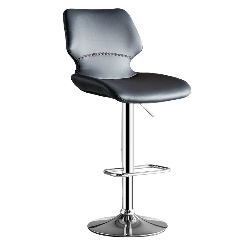 Scandinavian Metal Stool Faux Leather Counter Stool in Matte Finish for Indoor