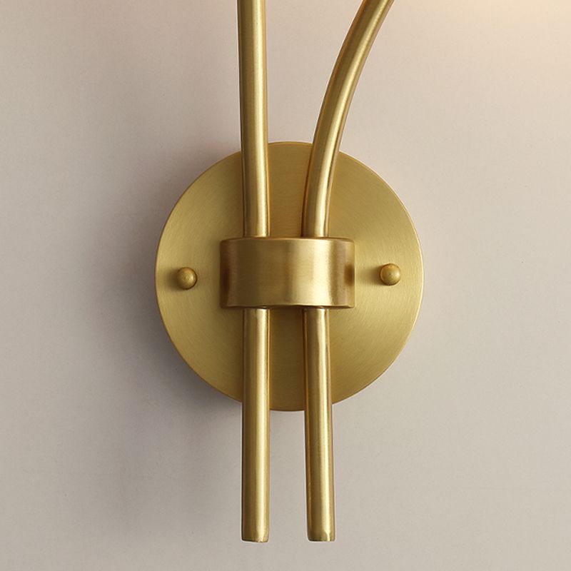 American Style Copper Wall Light Flower Shape Wall Lamp for Living Room