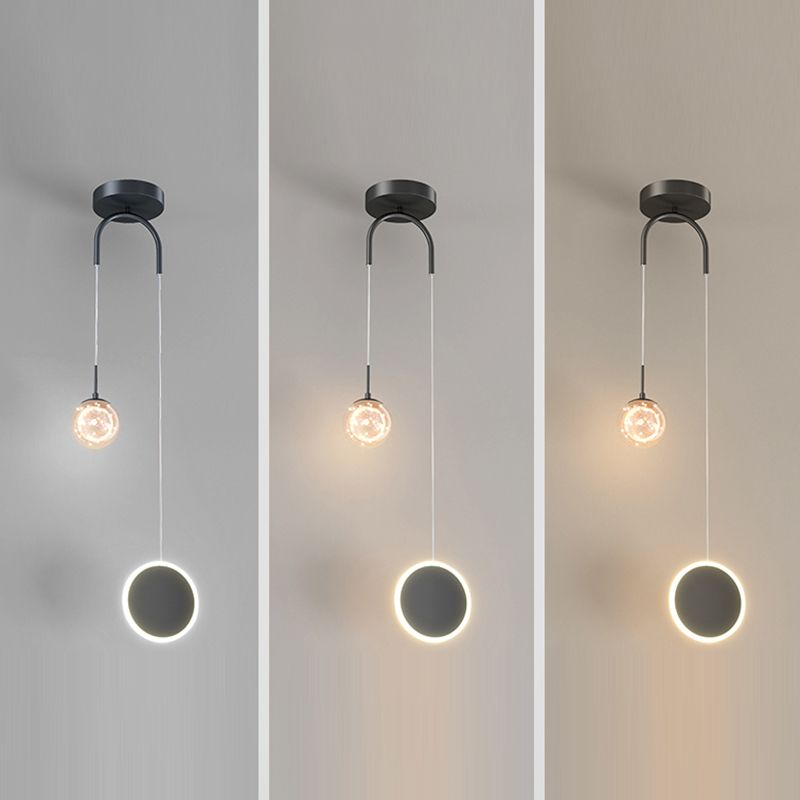 Kugelförmige Form des zeitgenössischen Stils Anhänger Lichter Metall 2 hängende Lampen