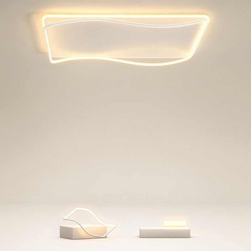 Geometric Flush Light Modern Metal 1 Light Flush Mount Light Fixture