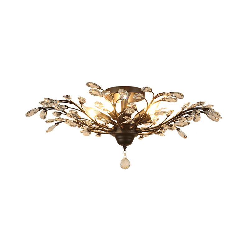 Crystal Branches Ceiling Chandelier Traditional Dining Room Pendant Lighting Fixture