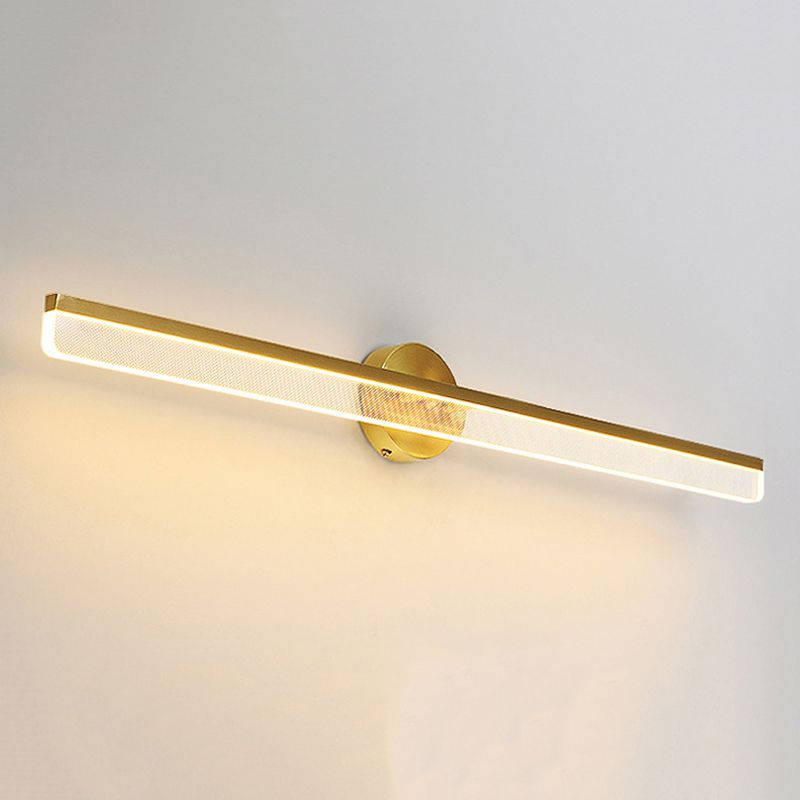 1 Light Linear Shape Wall Mount Light Fixture Modern Wall Mounted Lighting in Gold Fixture