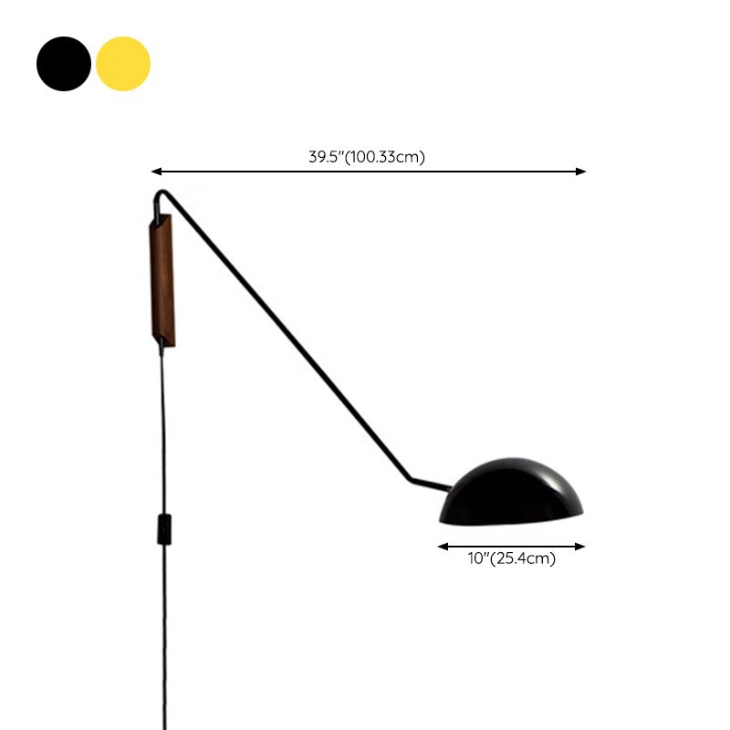 1 Light Dome Wall Light Fixture Simplicity Metal for Bedroom