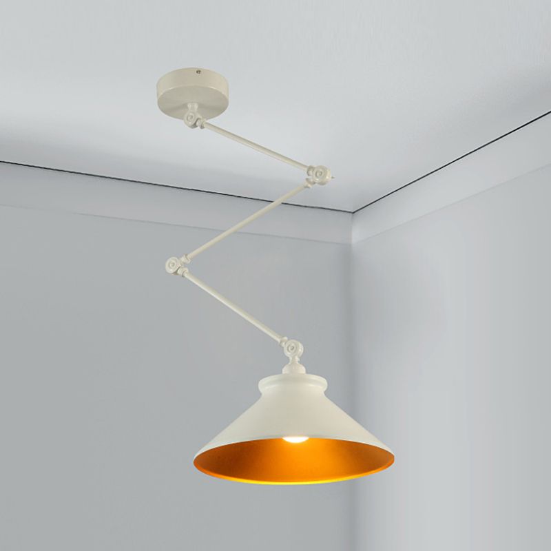 Stile industriale Lampada a sospensione in metallo pieghevole a 1 luce con ombra geometrica