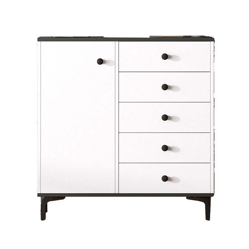 Contemporary 35.43'"Tall Wooden Chest, Rectangle Accent Cabinet with Drawers