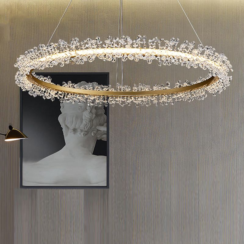 1 Light Linear Pendant Lights Modern Crystal Pendant Lighting Fixture for Living Room