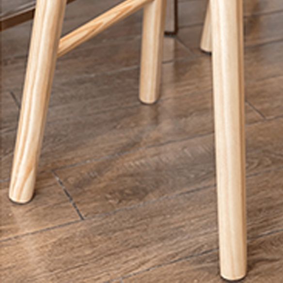 Modern Backless Counter Stool Armless Solid Wood Footrest Bar Stool
