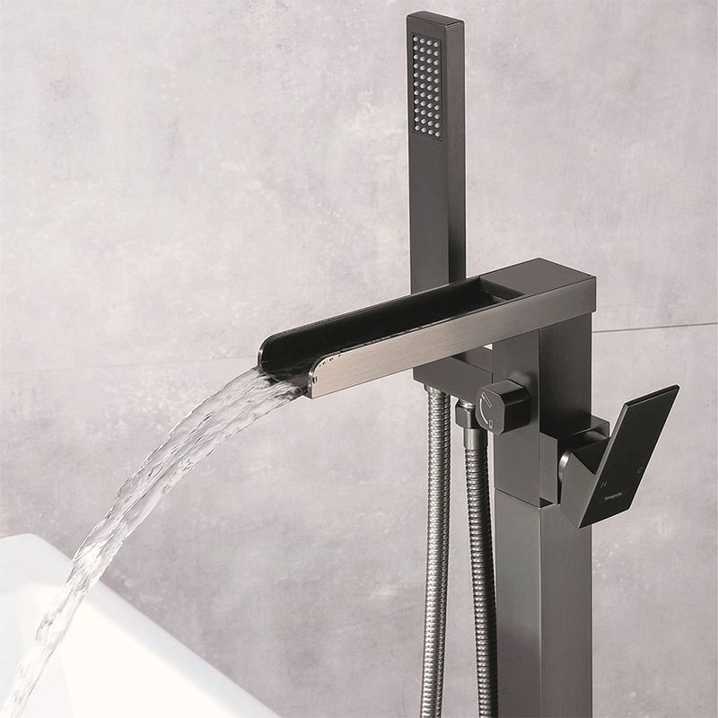 Floor Mounted High Arc Freestanding Tub Filler Copper Freestanding Tub Filler Trim