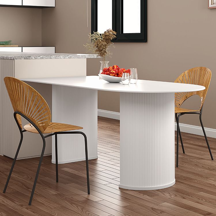 Solid Wood Modern Free Form Dining Table Sintered Stone Top Table for Dining Room