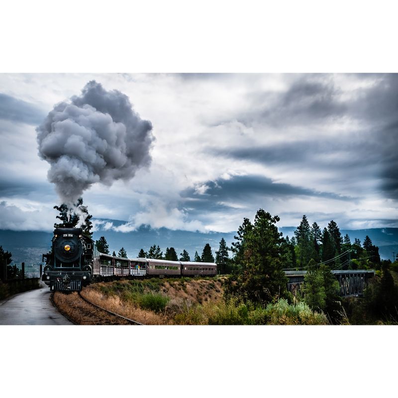 Non-Woven Texture Decorative Mural Decal Steampunk Onrushing Train Wall Covering