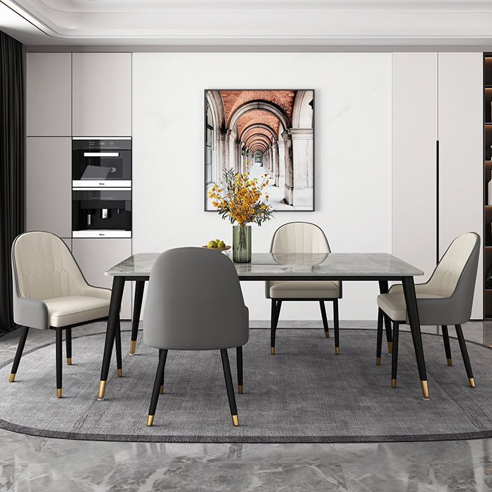 Industrial Style 4-foot Furniture Rectangle Stone Dinette Table for Home