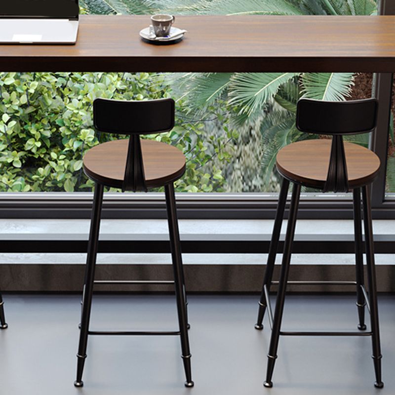 Solid Wood Dining Stools Contemporary Bar Stools with Footrest