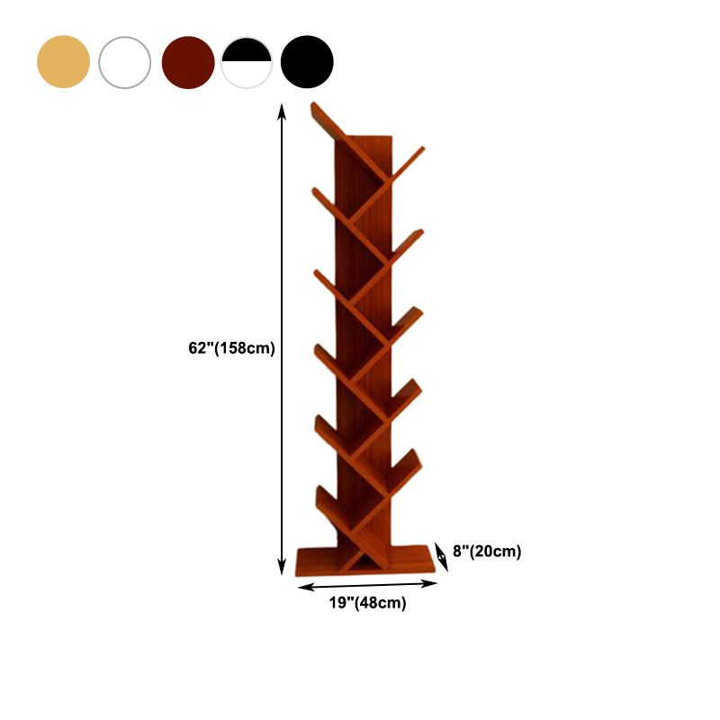 Modern Engineered Wood Bookcase Geometric Bookshelf for Living Room