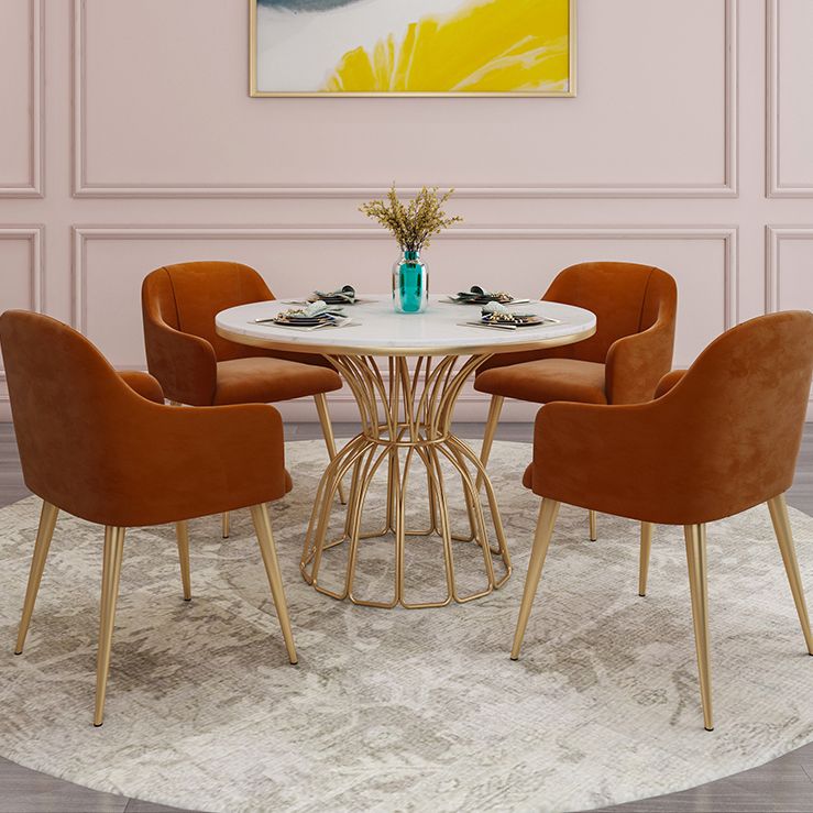 Nordic 1/5 Pieces Dining Set Round Stone Dining Table for Dining Room