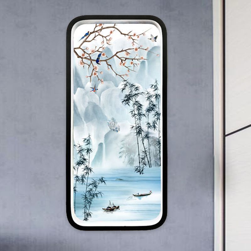 Aluminium rivier Mountain Mural Lighting Chinese zwarte en blauwe LED -muur gemonteerd verlichtingsarmatuur