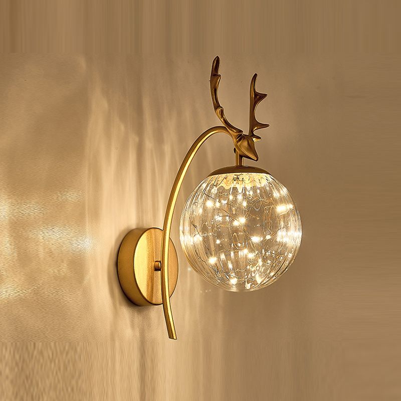 1 Light Spherical Wall Sconce Modern Style Glass Wall Lighting for Dining Room