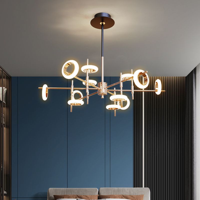 Style moderne simplicité lustre LED Light acrylique Pendant le pendentif rond pour le salon