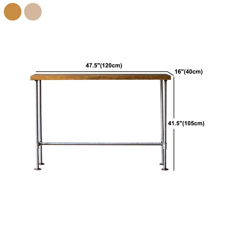 Industrial Pub Table Solid Wood Bar Height Rectangle Bar Table