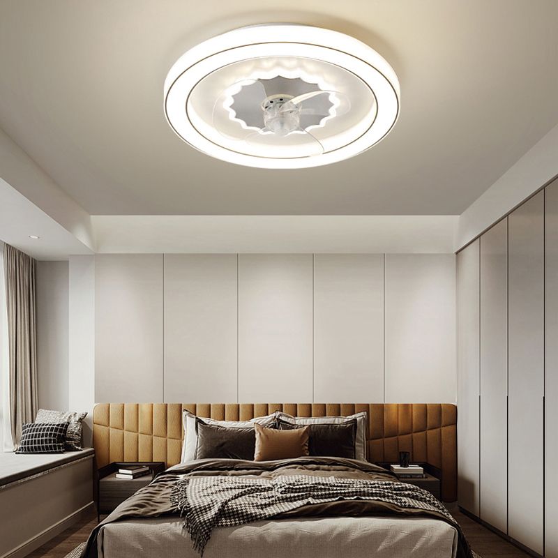 Kreisförmige Halbflush Mount Light Einfachheit Acryl Schlafzimmer LED Deckenventilator Licht