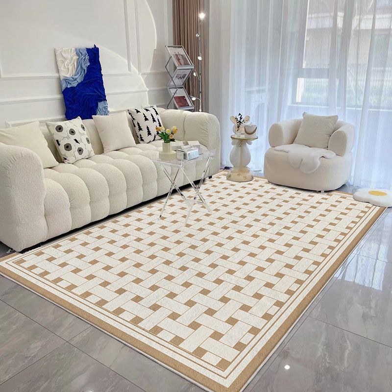 Simplicity Carpet Modern Area Rug Polyester Stain Resistant Area Rug for Living Room
