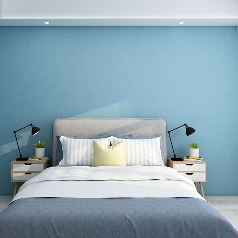 Stick Wallpaper Roll Pastel Color Vinyl Textured Solid Color Nordic Style Wall Art