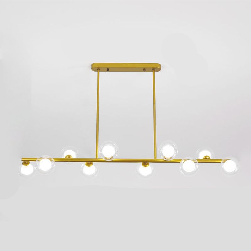 Contemporary 6/8/10-Light Black/Golden Kitchen Island Lighting LED Island Pendant Lighting