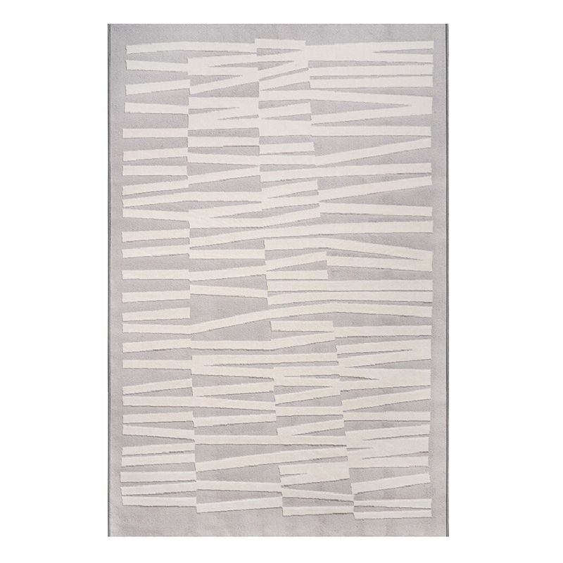 Light Gray Modern Rug Polyester Irregular Fringe Rug Washable Rug for Living Room