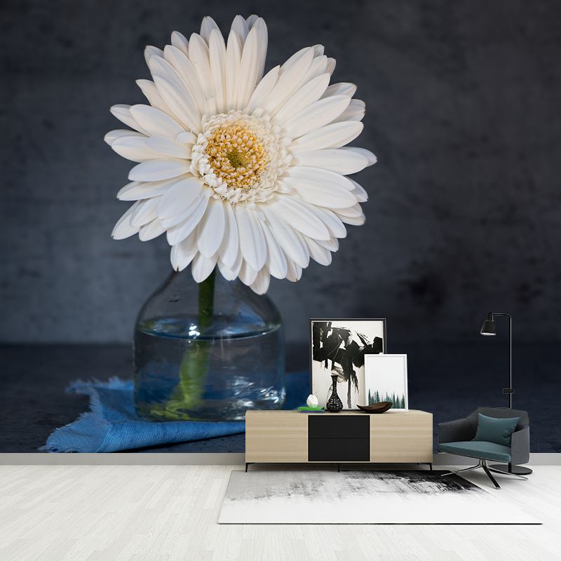 Chrysanthemum Flower Wall Decor Mural Moisture Resistant Sleeping Room Wall Covering