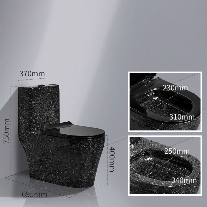 Traditional All-In-One Toilet Bowl Floor Mounted Black Urine Toilet for Bathroom