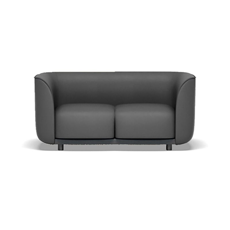 27.5"H Contemporary Solid Color Faux Leather Tuxedo Arm Sofa For Office Living Room