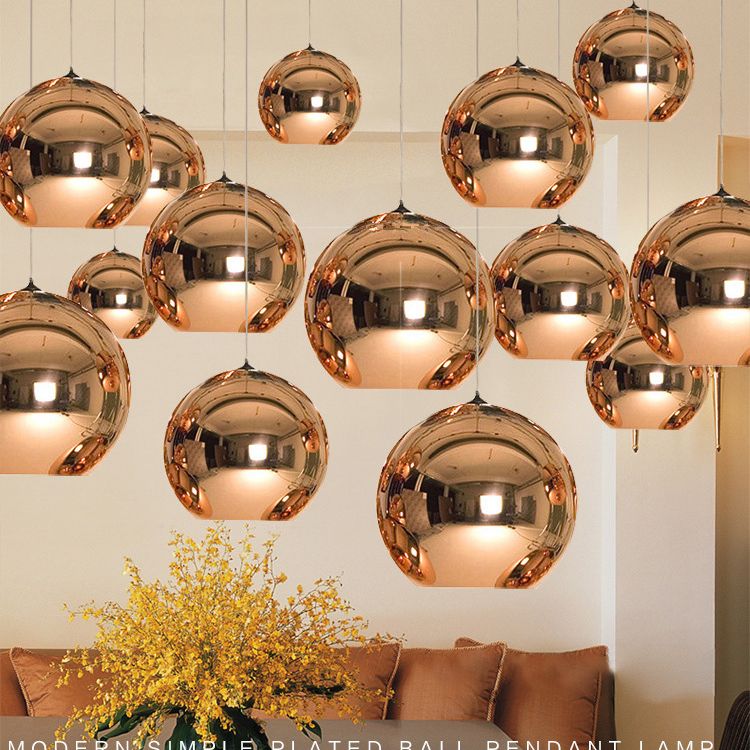 1 pendentif en verre léger Lalges de plafond moderne suspension de suspension sphérique moderne pour salle à manger