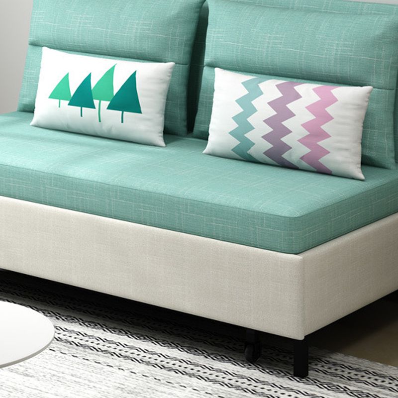 31.88" Wide Linen Sleeper Sofa Green Sofa Bed with Pillow Back