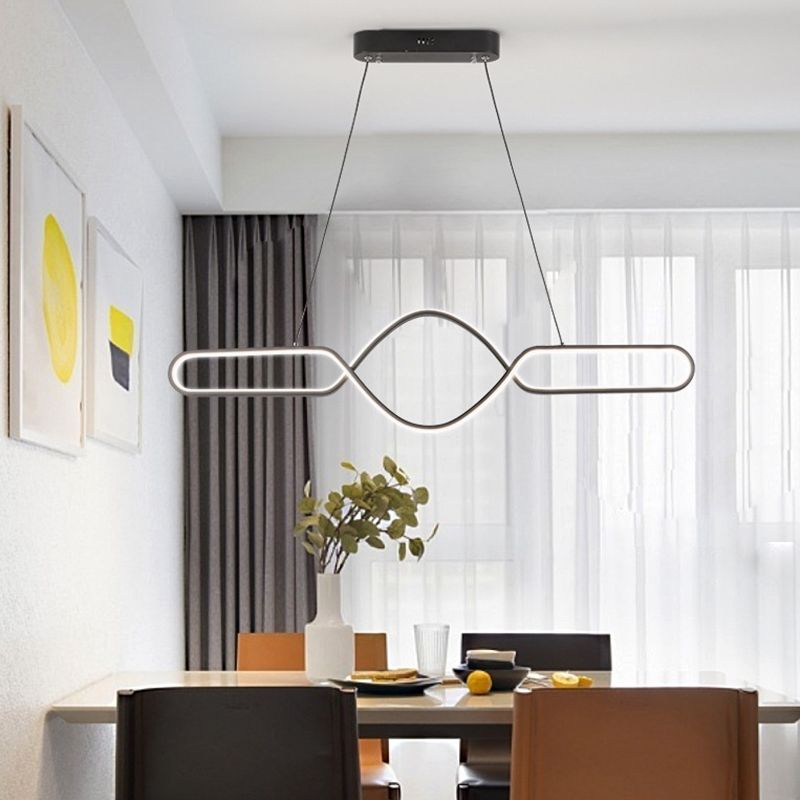 Linear Shape Island Pendant Contemporary Style Metal 1 Light Pendant Lighting Fixture