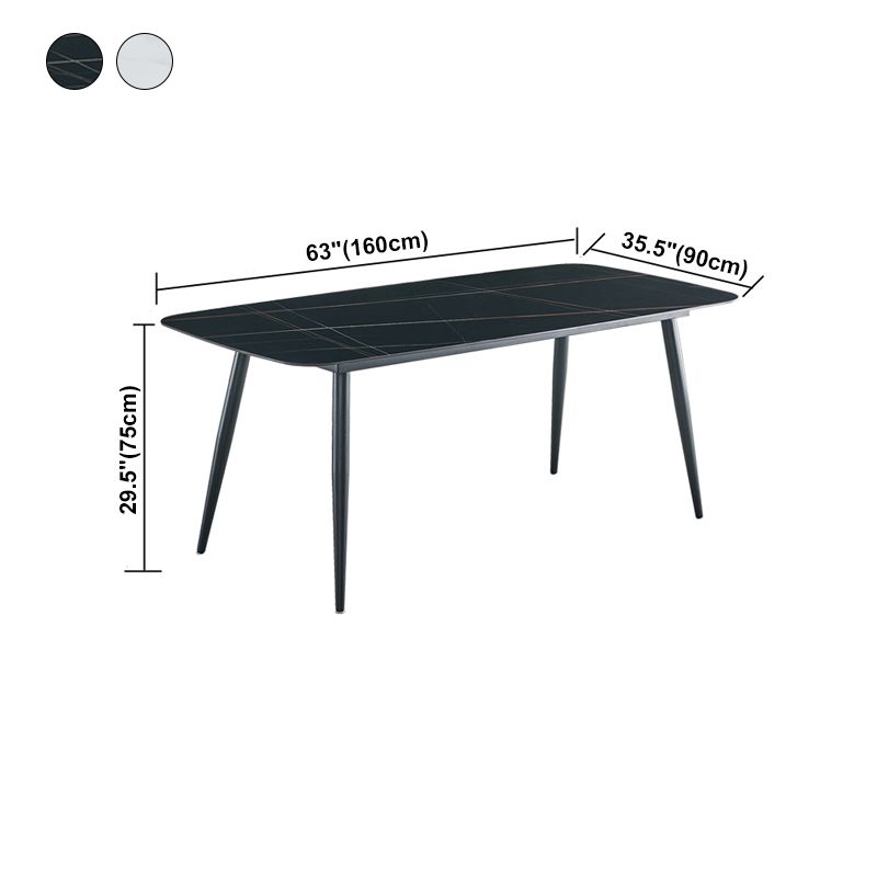 Sintered Stone Dining Table Simple Style 4 Legs Base Rectangle Table for Home