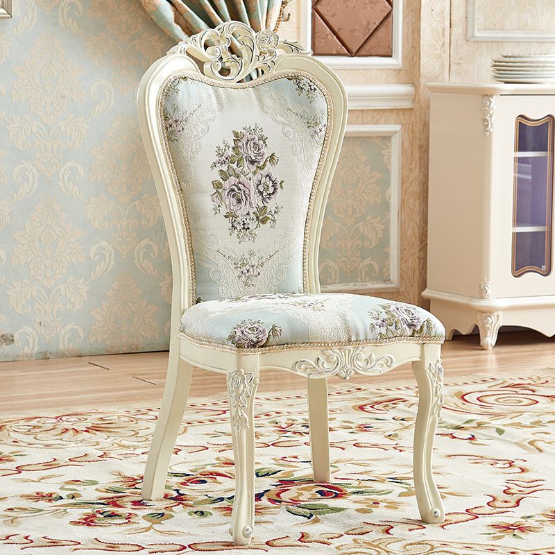 Victorian Dining Room Chair with 4 Wood Legs Parsons Chair for Home Use