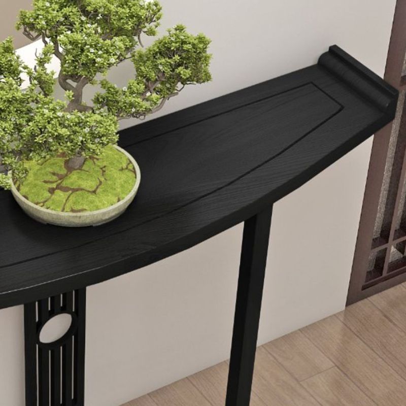 11.8" W Oval Console Table Mid-Century Modern Solid Wood Console