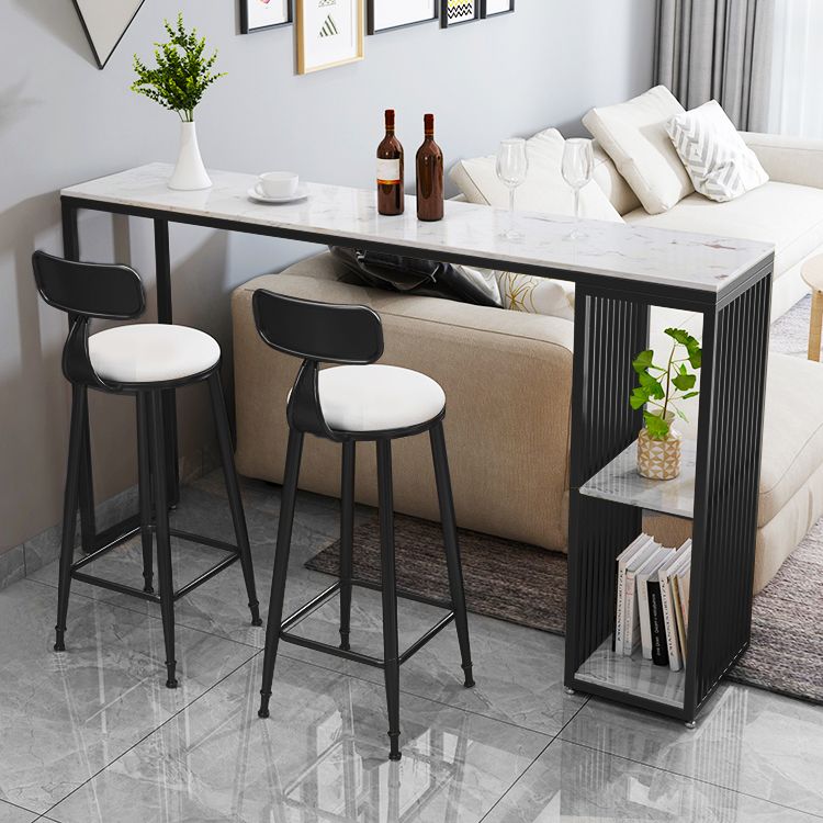Low Back Dining Stools Round Armless Bar Stools with Footrest